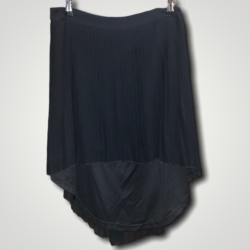 NWT American Eagle Black Pleated High Low Skirt Size 12